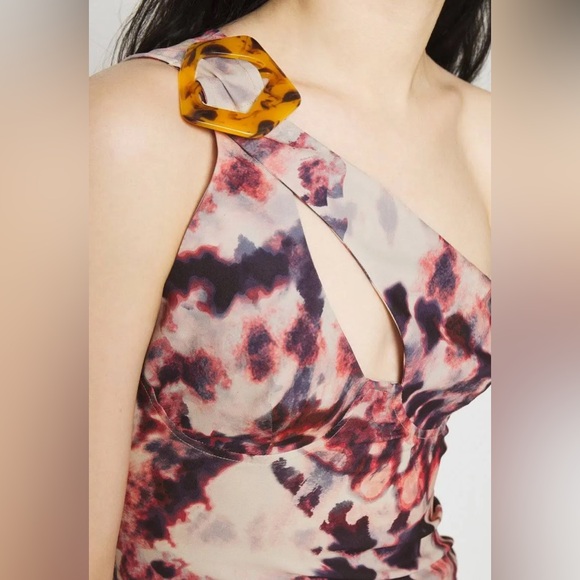 Jaded London Tie Dye Print One Shoulder Ruched Side Mini Dress Size 2 - Picture 4 of 13